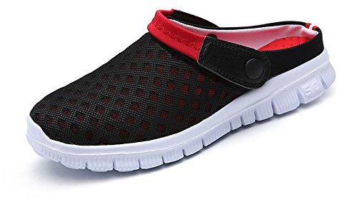 ZXWFOBEY Men-Women Slip-On Breathable Mesh Shoes Couples Sport Sandals Flip Flop, Red, 8 UK