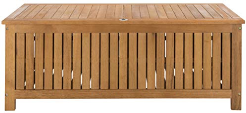 Safavieh PAT7037A Outdoor Collection Abri Teak 47.63 Cushion Deck Box