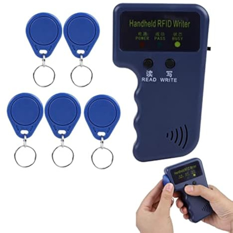 Handhållen 125KHz RFID ID-kortförfattare, kopieringsläsare för åtkomstkontroll med 5 etiketter