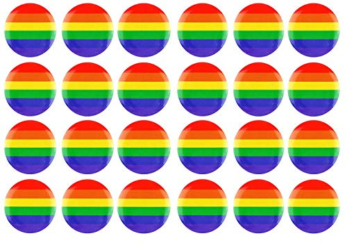 Henbrandt Ⓡ 24 X Erwachsene Regenbogen Button Anstecker Gay Pride Abzeichen LGBT Flagge Freedom Event März Zubehör