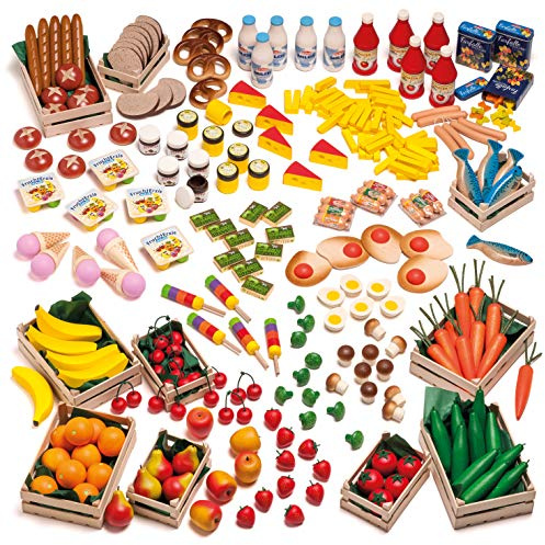 Erzi 28024 Kaufladensortierung aus Holz, Kaufladenspielzeug für Kinder | Kaufmannsladen, Rollenspiele, Kreative Spielwelten gestalten