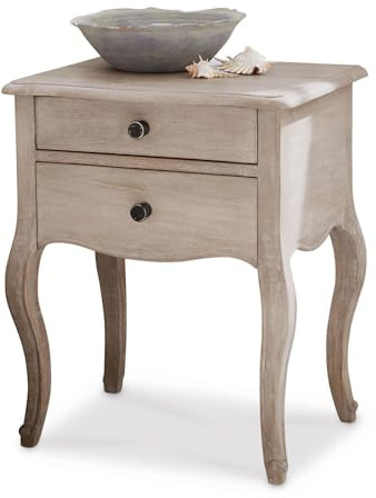 Loberon Nachttisch Egri, braun | Gewachste Oberfläche, Dezentes White-Washed-Finish, Nachtkästchen, Schlaftimmermöbel, Mangoholz