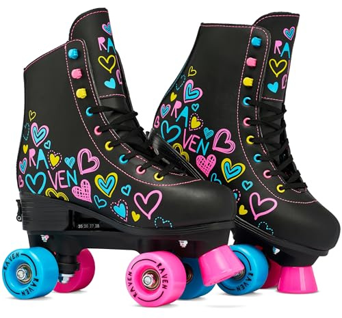 RAVEN Rollschuhe Roller Skates für Kinder Erwachsene Mädchen Damen verstellbar