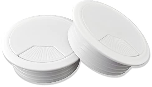 10 X Mprofi MT® Passacavi per Scrivania-Organizzatore per Mobili per Ufficio-Passacavi in Plastica-Organizzatore per Scrivania-Scatola Cavi-Tappo Passacavi Per Scrivania-Uscita Cavi-Bianco Ø80mm
