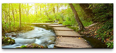 Eau Zone Wandbild Steg mit mit Wasser 100x40cm