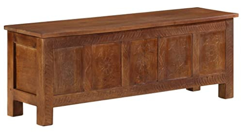 vidaXL Mangoholz Massiv Aufbewahrungstruhe Holztruhe TV Schrank Spielzeugkiste Holzkiste Lowboard Sideboard Fernsehtisch Fernsehschrank 110x30x40cm