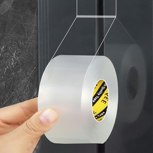 MILEQEE Weather Stripping Clear, 1-3/8in x 32.8FT, Window Seal Weather Strips for Winter, Garage/Screen/Storm/Commercial Window Frame Door Seals, Block Air Strong Adhesive Insulation, 0.5mm Thick