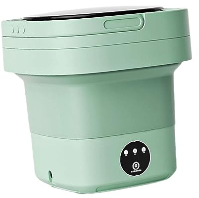 perfk Faltbare Mini-Waschmaschine, tragbare Waschmaschine, einziehbare automatische Wäschewaschmaschine, Mini-Klappwaschmaschine für Wohnungs-Wohnmobile, GRÜN