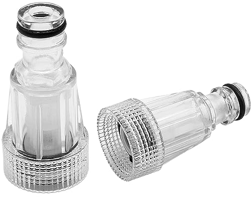 2 PCS Filtre à Eau pour Nettoyeur Haute Pression, Raccords de Jardin,Compatible avec Les Connecteurs de Jardin,Transparent