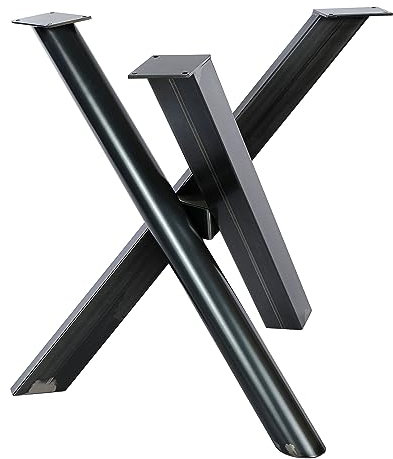 Tischgestell Spider Design Kreuzgestell Schwerlast massiv Tischkufen Stahl Tischbeine Metall DIY (Industrial (Klarlack))
