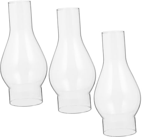 OSALADI 3 Piezas Pantalla De Queroseno Chimenea De Cristal Abierta Chimenea De Cristal Transparente Globos De Lámpara De Aceite Vintage Pantalla De Transparente Componente Vidrio