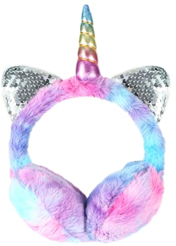 BTHRORO Winter Ear Muffs Kids Unicorn Earmuffs Cute Warm Ear Muffs Portable Soft Plush Ear Warmers for Women Kids Girls