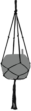 Lechuza-Zubehör Makramee-Aufhängung Cotton Pure 90 cm schwarz aus Baumwolle, 13896