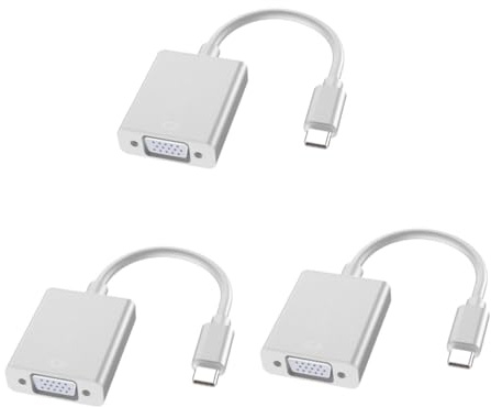OSALADI 3pièces Adaptateur USB-c vers Vga Type c pour Ordinateur Portable Câble Vga Femelle Argenté Compatible avec Pro Air Et Autres Appareils