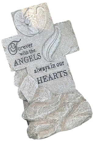 BESPORTBLE Monument Mémorial Forme De Croix avec Statue Ange pour Décoration De Jardin Et Cimetière pour Honorer La Mémoire Et Créer Un Lieu De Paix