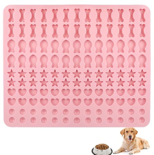 Backmatte Hundekekse, Backmatten für Hundeleckerlies, Silikon Backmatte Hundeleckerli 5 Formen in 1 BPA-Frei Backunterlage Backform für DIY Hundekekse und Leckerlis (130 Gitter)