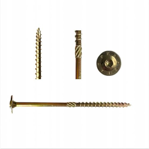 BK SHOP Holzschrauben Set I 50 Stücke I TX 40 Torx Schrauben Holz | Tellerkopfschraube | Spax Schraube 8x180mm | Edelstahlschrauben Verzinkt Holzschraube I Wood Screws
