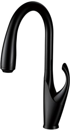 Schwarzer High-End-Touch-Küchenarmatur aus Messing mit herausziehbarem Design, drei Funktionen, Einhand-Kaltwasserhahn und Dual-Control-Spültischarmatur (Color : Matte Black)