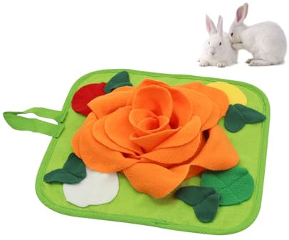 Andiker Kaninchen-Futtermatte, 30 cm, rutschfeste Kaninchen-Schnüffelmatte mit Seil zum Aufhängen, buntes Kaninchen-Schnüffel-Pad für Chinchillas, Vögel, Welpen, Meerschweinchen, Schnüffeltraining