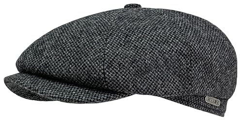WEROR Schiebermütze Herren/Damen – Schirmmütze Flatcap Herrenmütze mit Schirm – Mütze mit Steppfutter - 100% Wolle - Sommer/Winter – WEROR-432.1 (58, Anthrazit)