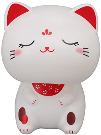 XIASABA Bobble Heads Nodding Cat for Car Dashboard Cute Cat Ornament Solar Light Induction Plastic Lucky Nodding Cat for Restaurants Car Dashboard Lucky Cat Car Ornaments