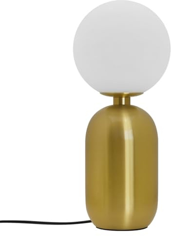 Antique Brass Table Lamp Frosted Glass Globe Shade Bedside Light T514
