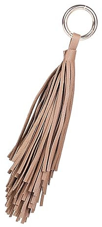 TOGEVAL Pu Leder Quasten Schlüsselanhänger Modischer Taschenanhänger Runder Ringhalter Damen Autoschlüssel Zubehör Braun Handtaschen Charm