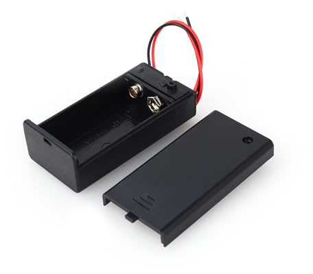 Juroupi 9V Volt PP3 Battery Holder Box DC Case w/Wire Lead ON/OFF Switch Cover