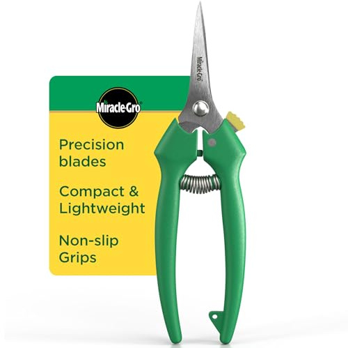 Miracle-Gro Straight Tip Floral Shears - Lightweight Gardening Scissors - Hand Pruner Pruning Shear for Flowers, Herbs, Roses and Indoor Plants