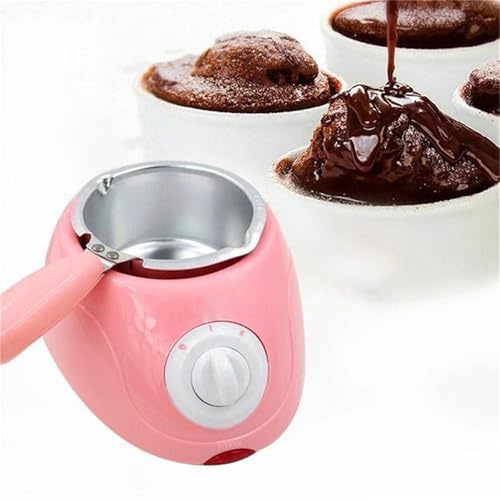 Chocolate Melter, Plastic Hot Chocolate Melting Pot, Electric Fondue Melter Machine, Kitchen Tool with DIY Mould Set Chocolate Melter for Candy Making (Red)
