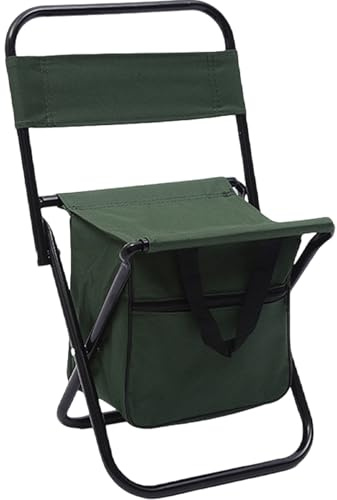 Lawnrden Silla de Pesca con Bolsa más fría, Silla de Pesca, Taburete Plegable con Bolsa de Espalda y Transporte, sillas de Tela de Oxford, Compacto portátil para Acampar Camisque de Caza