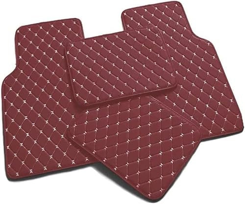 DLHFC Leder Auto FußMatten für Subaru XV 2018 2019 2020 2021 2022 2023 2024 2025(LHD), Allwetterschutz Fussmatten Wasserdicht Anti Rutsch Full Set Upgrade Beutelrand,C-Wine-Red