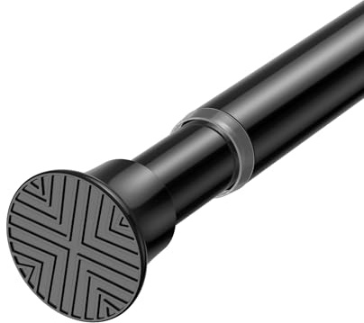 1Pcs Tension Rod 58-120cm Extendable Curtain Poles Black Adjustable Tension Rods for Curtains Shower Curtain Pole No Drilling Spring Tension Rod for Window,Wardrobe and Bathroom