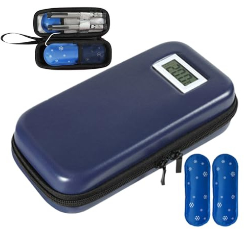 Generico Borsa Termica per Medicinali | Contenitore Freddo con Pacchetti di Ghiaccio,Portaoggetti Termico Riutilizzabile con Display Temperatura per Escursioni Casa Ufficio Viaggio