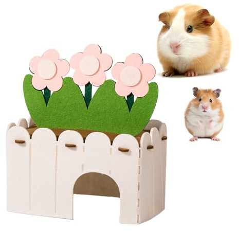 mini&moe Hamster Hideout - Small Animal Warm House Detachable Felt Washable Guinea Pig House Cozy Hamster Cage Accessories for Dwarf Gerbil, Rat, Sugar Glider, Hedgehog