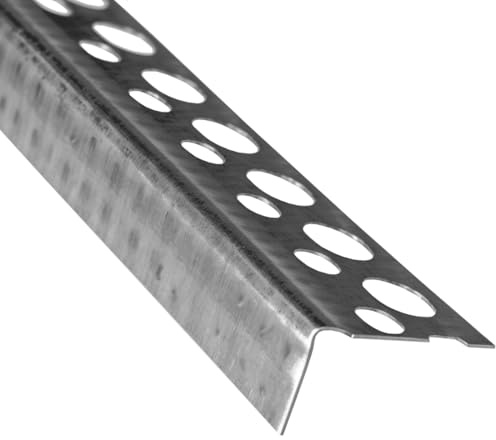 doitBau Alu Abschlussprofil – Kantenschutz Trockenbau – einseitig gelocht für hohe Putzhaftung – 20 x 13 mm Schenkel, 0,4 mm stark, 2,5 m je Stab, 100 Stäbe = 250 m