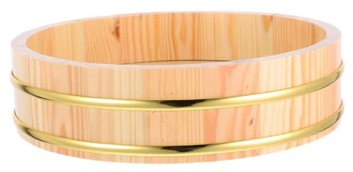 LIGIGWASH Bambusdämpfer mit Obstkorb und Großer Holzschale für Sushi Reis Japanische Sushi Reis Mischschüssel mit Elegantem Design und Komfortablem Handgefühl für Restaurant