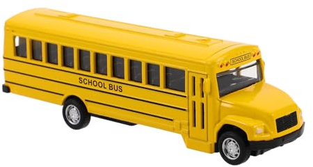 BESPORTBLE Autobus Giocattolo Giallo da Scuolabus in Lega e Abs Meccanismo a Richiamo e Design Realistico per Bambini e Ragazzi