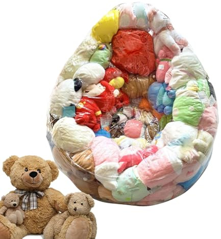 Funda transparente para puf de peluche para niños, almacenamiento de puf de 150 L, cómodo asiento seguro para niños, asiento suave y seguro, impermeable, fácil de limpiar (solo funda)