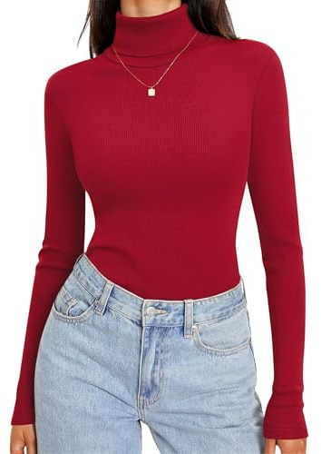 Totatuit Camiseta Térmica Mujer Cuello Alto Manga Larga Ajustada Cómoda | Estilo Diario, Uso Casual, Combinación Versátil