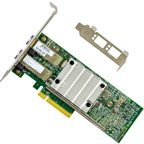 Tarjeta de red SFP+ de 10 GbE compatible con tarjeta Ethernet PCIe BCM57810S, 2 puertos SFP+ 10GBASE-SR/LR, PCIe 2.0, SR-IOV Jumbo Frames PXE iSCSI PCI adaptador de red