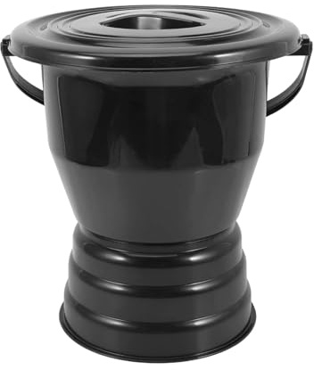 Oshhni Urinoir à crachoir avec couvercle, pot facile à déplacer, seau de chambre pour chambre à coucher, maison et intérieur, Noir