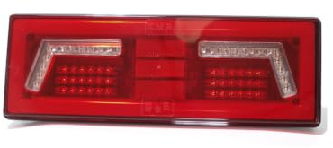 UNITRAILER KAMAR Luz trasera LED L1828 izquierda 12-24V cable 0,3m a 6 funciones stop intermitente retroceso antiniebla posición reflector bloque óptico carretera muy fiable para remolque utilitario