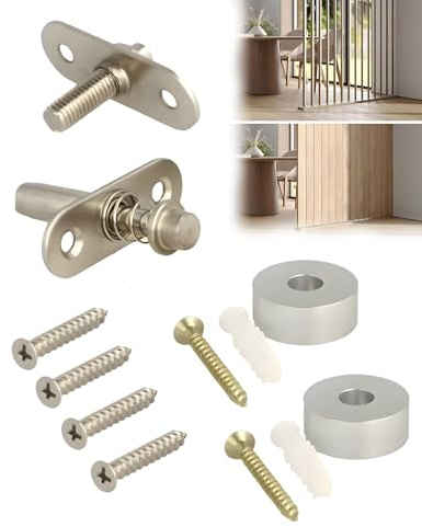 Gedotec Charnière pivot pour cloison, rotative 360 degrés, ferrure pivotante pour séparateur de pièce, charnière pivot dissimulée à mécanisme à ressort avec paliers, montage invisible