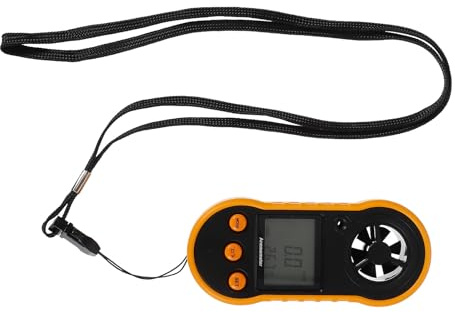 HOMSFOU Anémomètre Numérique Portable à 6 Ailettes pour Mesure Précise du Débit D'air Vitesse du Vent, Écran Rétroéclairé, Léger et Compact, pour Cvc et Conduits D’aération