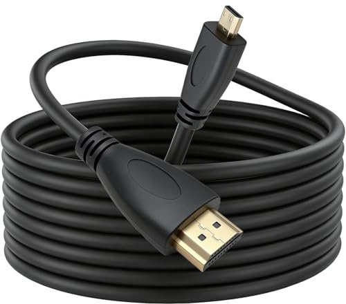 Hoembpn 1m Micro HDMI to HDMI Cable, 1080P Bi-directional Type D to Type C HD Audio and Video Cable Adapter, Compatible with Camera, Tablet, Monitor