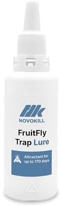 Novokill Fruchtfliegen Lockstoff – 100ml Nachfülllösung für Obstfliegenfalle – Effektiver Lockstoff für Küche – Langanhaltende Wirkung – Refill für wiederverwendbare Falle