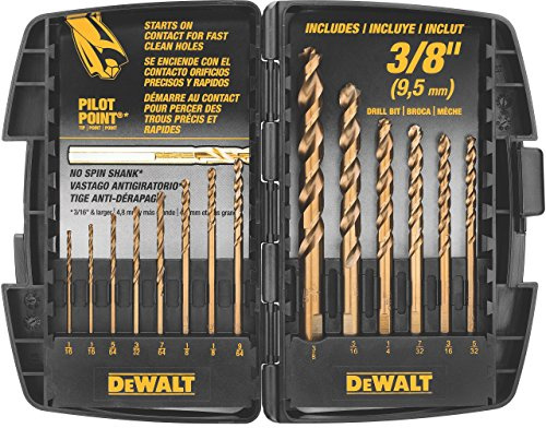 DEWALT DW1263 14-Piece Cobalt Alloy Pilot Point Drill Bit Set