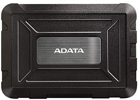ADATA ED600 - externes Gehäuse für SATA-Festplatten mit USB 3.2 Gen.1, IP54, Wasser- und Staub- und stoßfest, schwarz