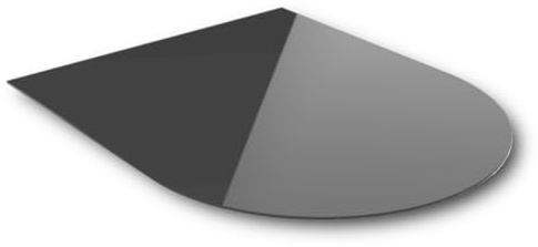 Glasplatte für Kaminofen 100 x 80 cm - Glasscheibe mit 6mm ESG Sicherheitsglas - perfekt geeignet als Funkenschutzplatte - Rundbogen, Schwarz